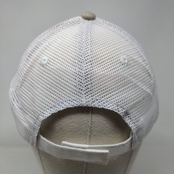 James River Equipment Strapback Trucker Hat Tan One Size Colorblock Mesh Back - Picture 6 of 8